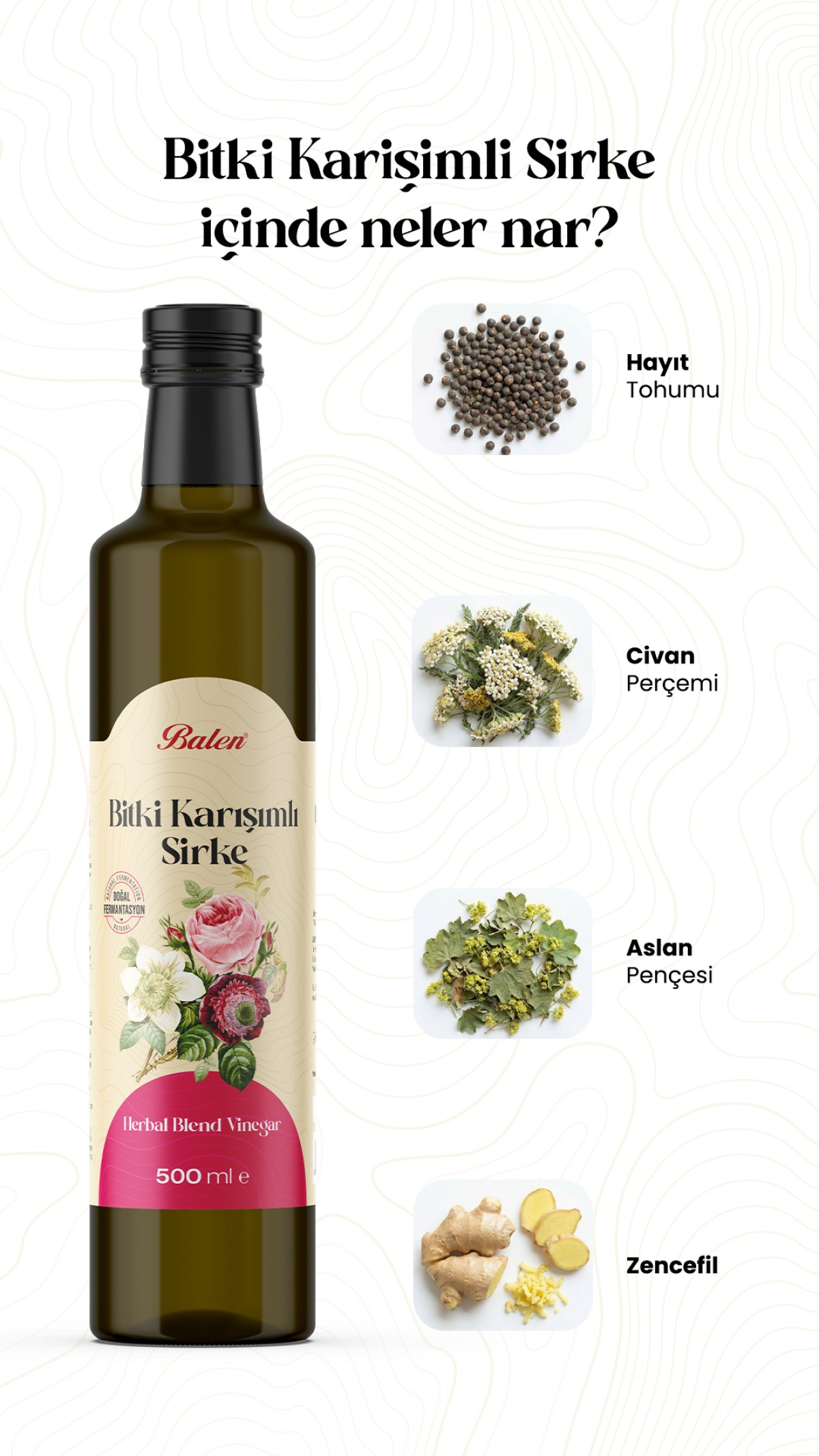 BALEN BİTKİ KARIŞIMLI SİRKE * 500 ML BALEN BİTKİ KARIŞIMLI SİRKE * 500 ML