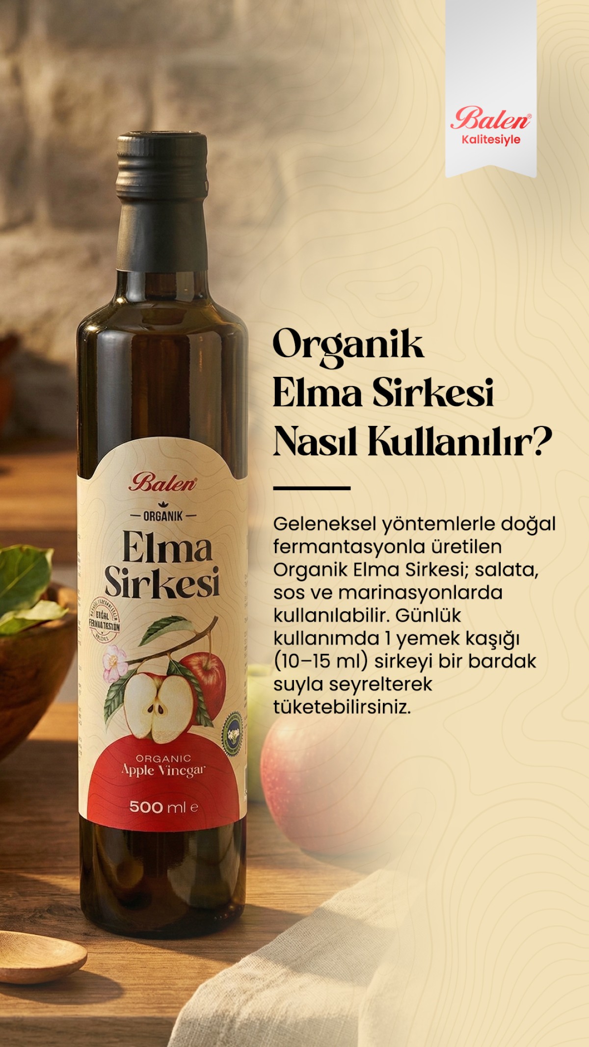 BALEN ORGANİK ELMA SİRKESİ *500 ML BALEN ORGANİK ELMA SİRKESİ *500 ML