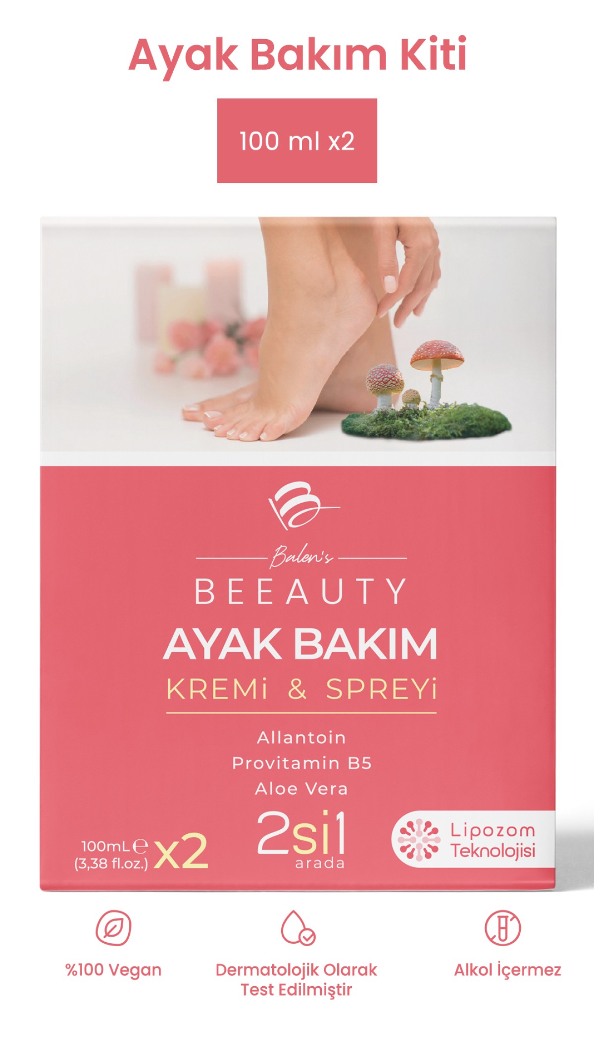 BALEN’S BEEAUTY AYAK BAKIM KREMİ - SPREYİ (İKİLİ SET) * 100 ML*2 BALEN’S BEEAUTY AYAK BAKIM KREMİ - SPREYİ (İKİLİ SET) * 100 ML*2