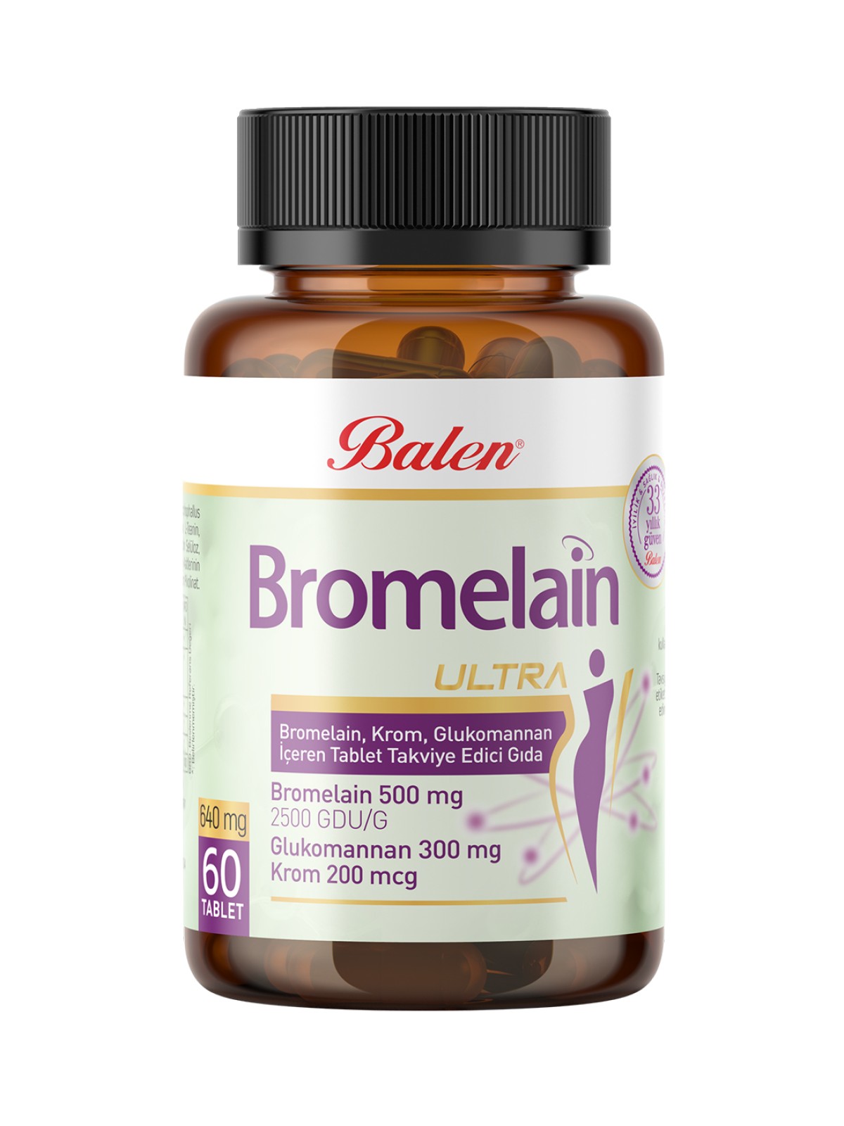 BROMELAIN ULTRA BROMELAIN, KROM, GLUKOMANNAN TAB.640 MG*60 BROMELAIN ULTRA BROMELAIN, KROM, GLUKOMANNAN TAB.640 MG*60