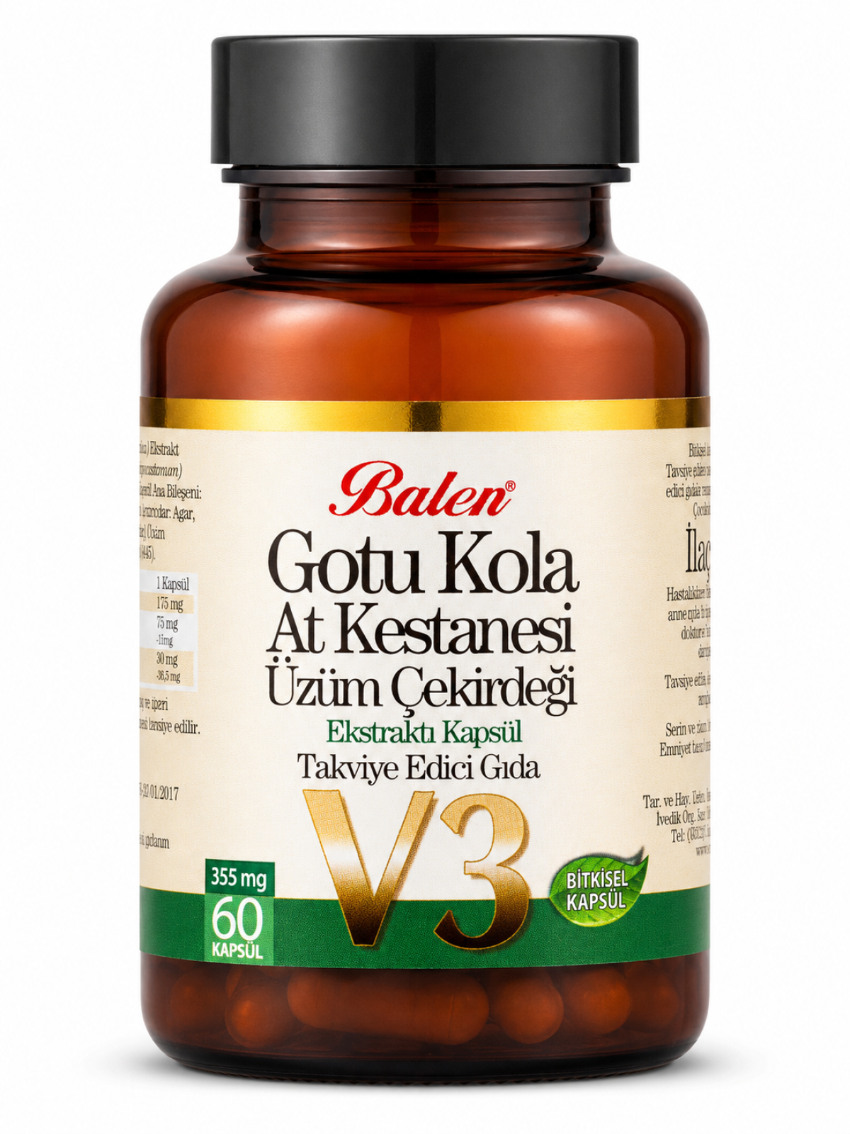 GOTU KOLA&ATKESTANESİ&ÜZÜM ÇEK. EKST. KAPSÜL 355 MG*60