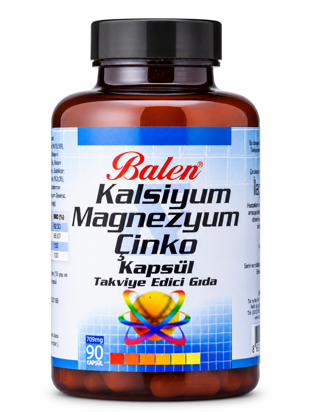 KALSİYUM&MAGNEZYUM&ÇİNKO KAPSÜL 709 MG*90
