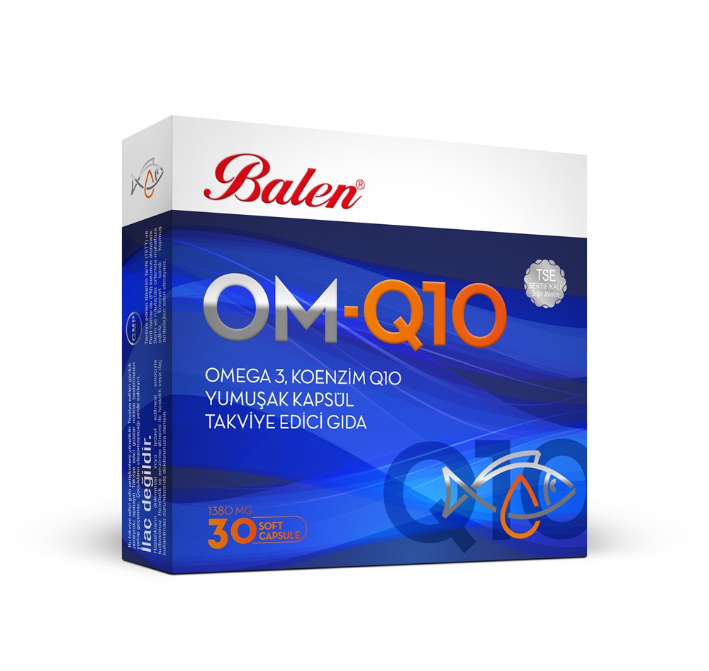 Balen Om-Q10 Omega 3 ve Koenzim İçeren Yumuşak Kapsül 1380 Mg*30