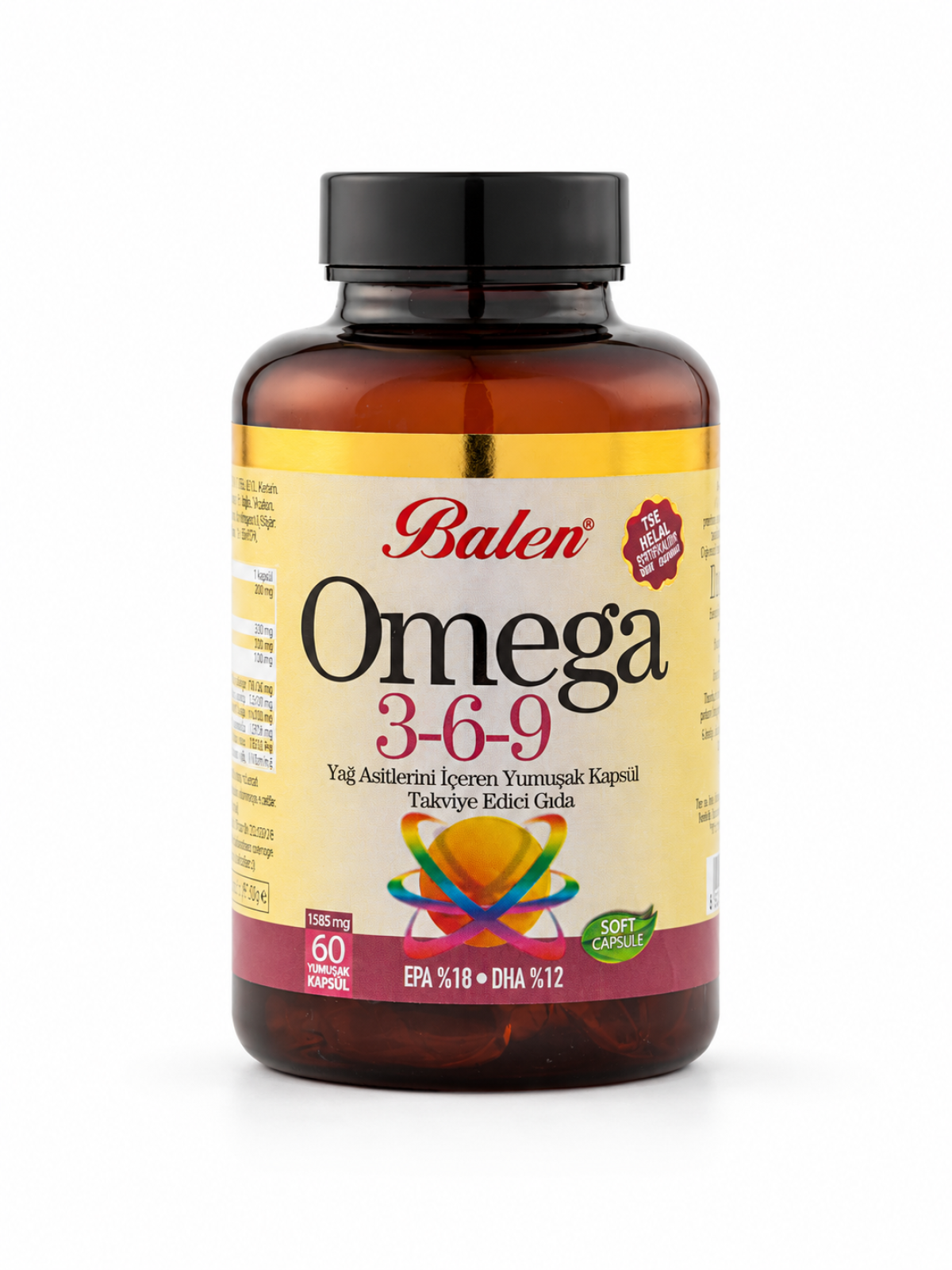 OMEGA 3-6-9 YAĞ ASİTLERİ İÇEREN YUMUŞAK KAPSÜL 1585 MG*60 OMEGA 3-6-9 YAĞ ASİTLERİ İÇEREN YUMUŞAK KAPSÜL 1585 MG*60