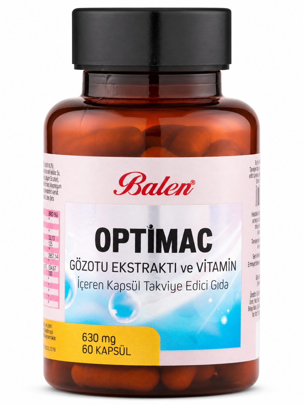 OPTİMAC GÖZOTU EKST. VE VİT. İÇEREN KAPSÜL 630 MG*60 OPTİMAC GÖZOTU EKST. VE VİT. İÇEREN KAPSÜL 630 MG*60