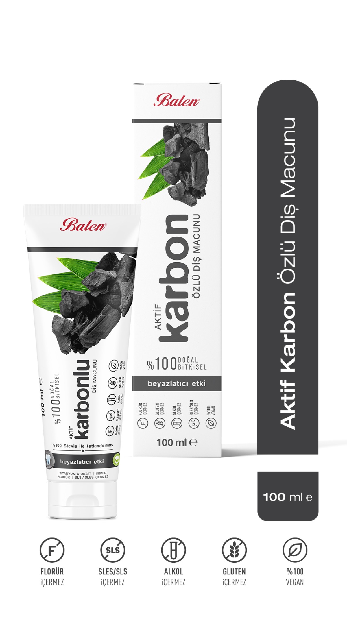 Doğal AKtif Karbon Özlü Diş Macunu * 100 ML