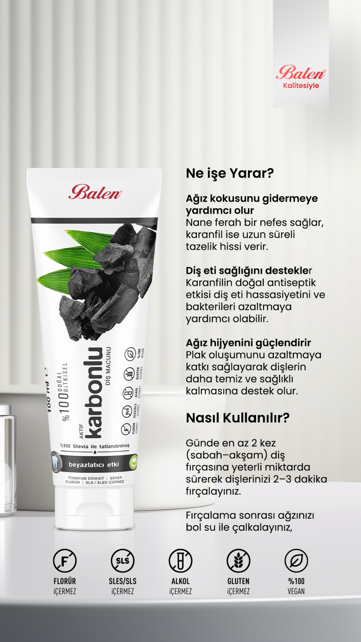 Doğal AKtif Karbon Özlü Diş Macunu * 100 ML Doğal AKtif Karbon Özlü Diş Macunu * 100 ML