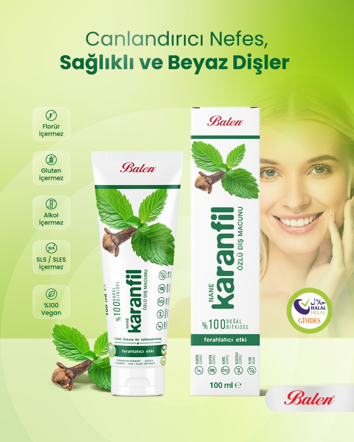 Doğal Nane & Karanfil Özlü Diş Macunu * 100 ML Doğal Nane & Karanfil Özlü Diş Macunu * 100 ML