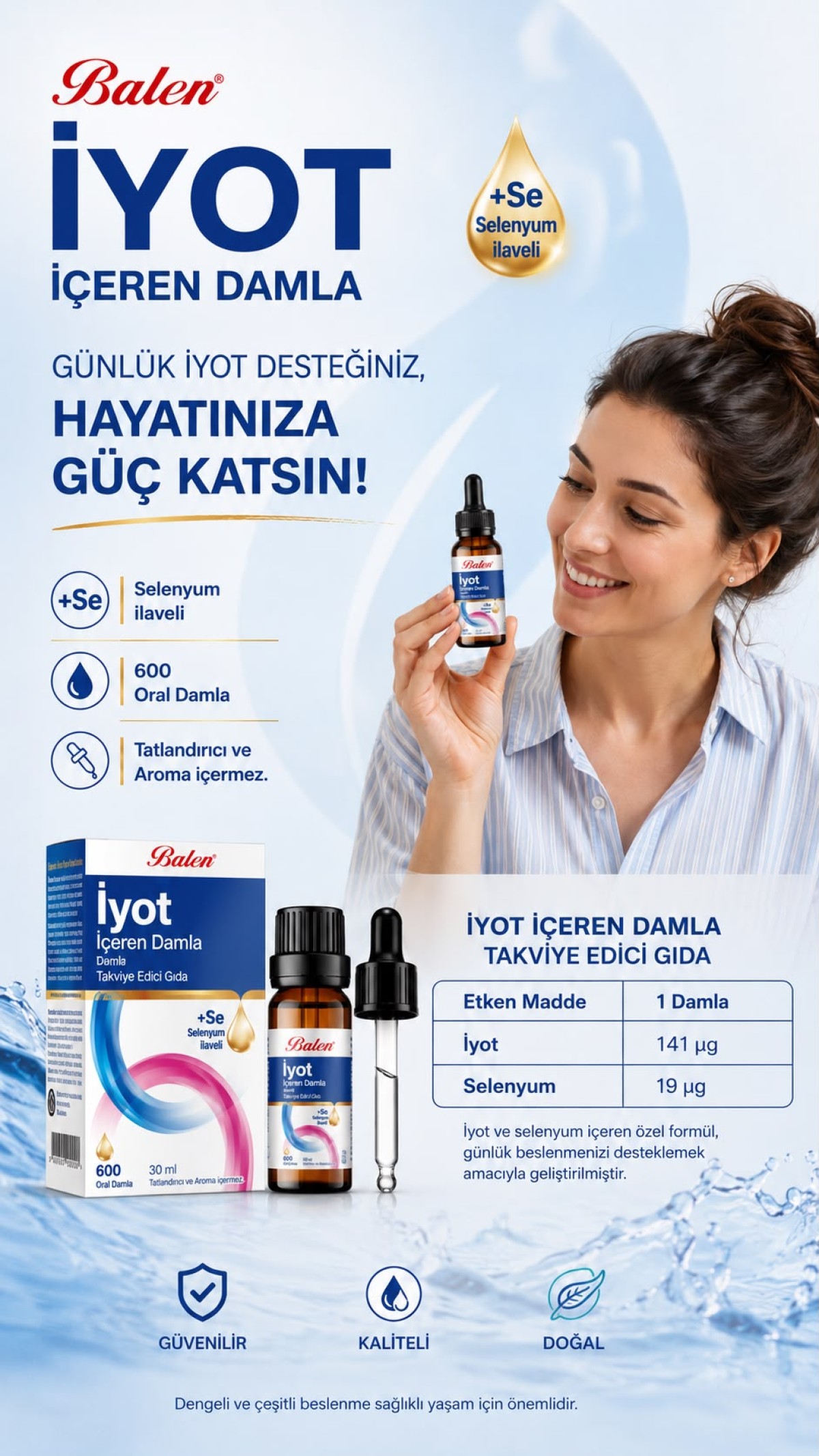 İYOT İÇEREN DAMLA TAKVİYE EDİCİ GIDA 30 ML * 600 DAMLA