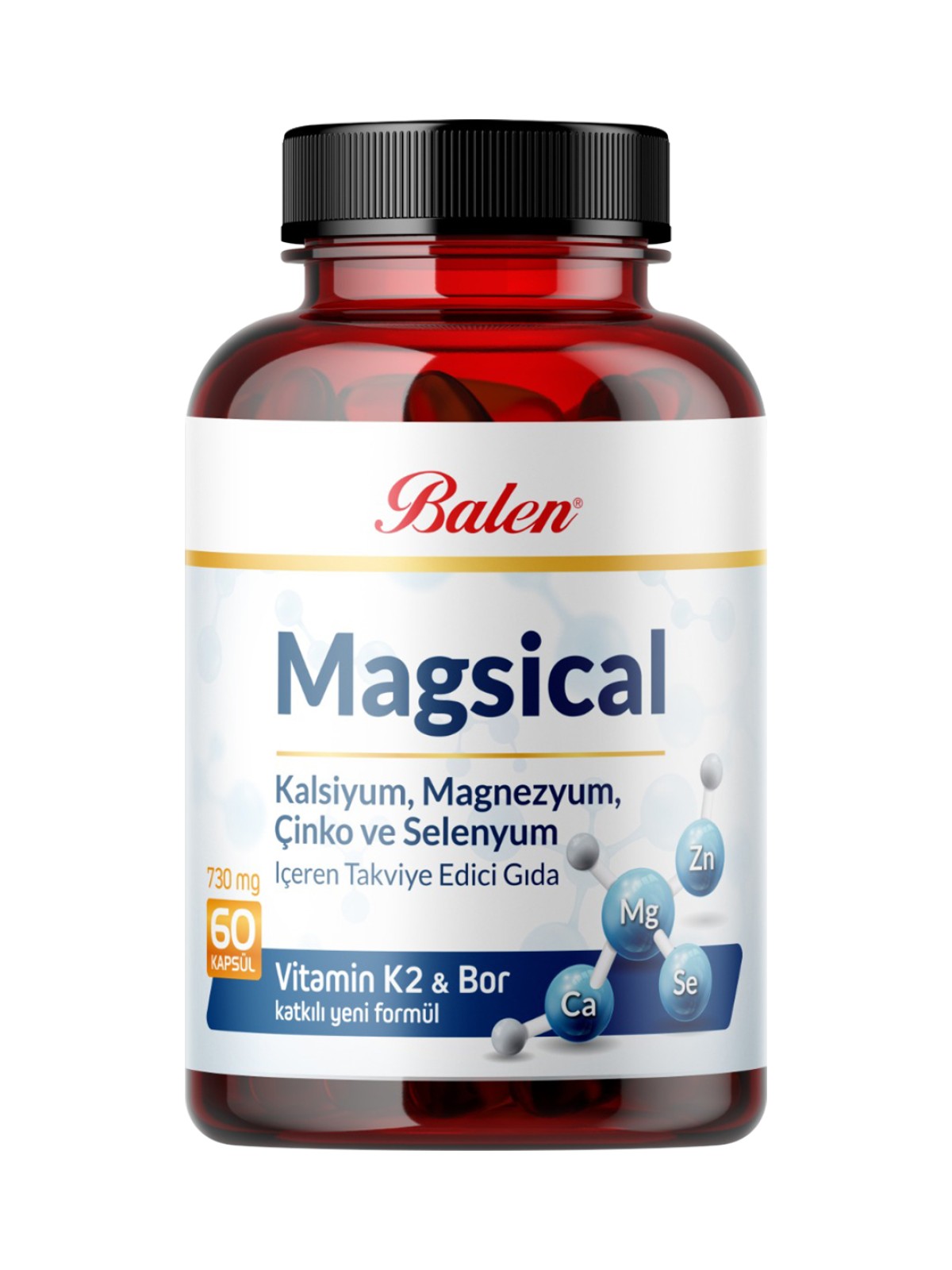 MAGSİCAL KALSİYUM&MAGNEZYUM&ÇİNKO&SELEN&VİTAMİN K KAPSÜL 730 MG*60 MAGSİCAL KALSİYUM&MAGNEZYUM&ÇİNKO&SELEN&VİTAMİN K KAPSÜL 730 MG*60