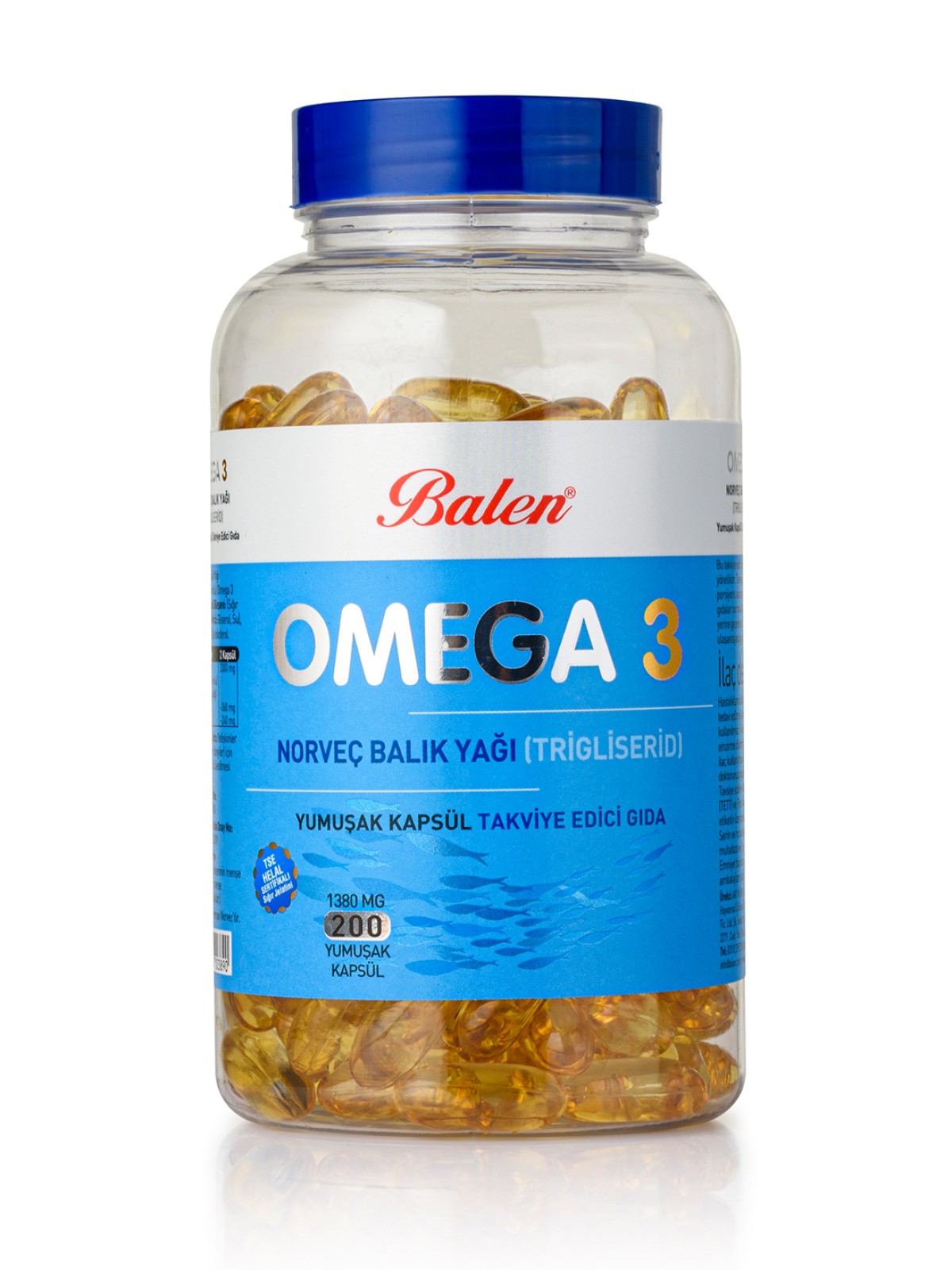 OMEGA 3 NORVEÇ BALIK YAĞI (TRİGLİSERİD) YUM.KAPSÜL 1380 MG*200