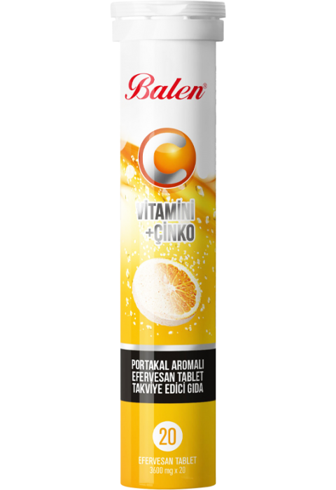 Balen C Vitamini ve Çinko İçeren Portakal Aromalı Efervesan Tablet Takviye Edici Gıda