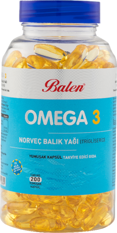 Balen Omega 3 Norveç Balık Yağı (Trigiliserid) Yumuşak Kapsül 1380 Mg*200
