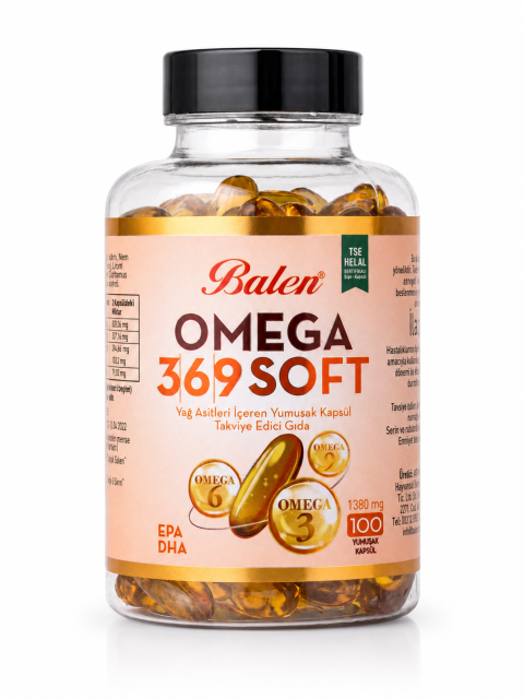OMEGA 3,6,9 SOFT YAĞ ASİTLERİ İÇEREN YUMUŞAK KAPSÜL 1380 MG*100