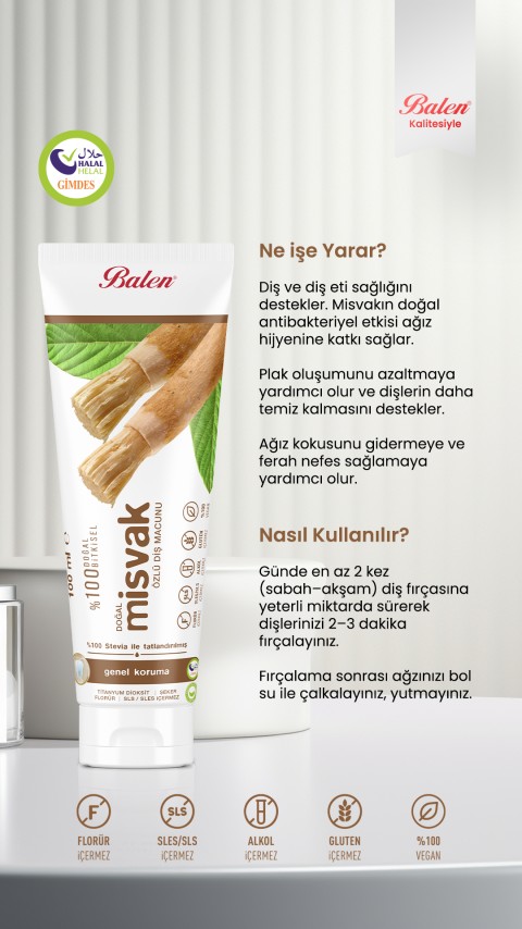 Doğal Misvak Özlü Diş Macunu * 100 ML
