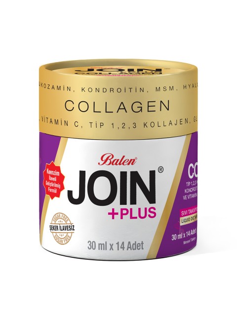 JOİN+PLUS TİP 1,2,3 KOLLAJEN, GLUKOZAMİN, KONDROİTİN, MSM, HYALURONİK ASİT VE VİTAMİN C SHOT 30 ML*14