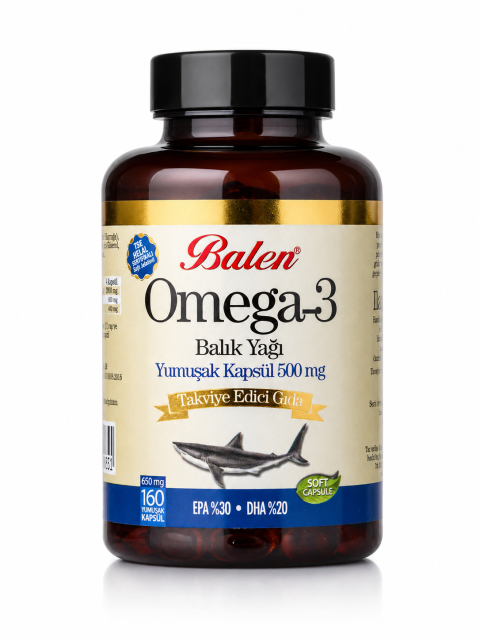 OMEGA 3 BALIK YAĞI YUMUŞAK KAPSÜL 650 MG*160