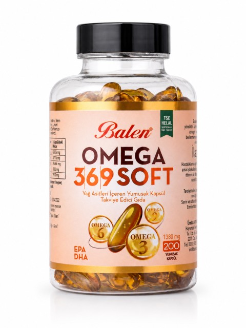 OMEGA 3,6,9 SOFT YAĞ ASİTLERİ İÇEREN YUMUŞAK KAPSÜL 1380 MG*200